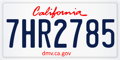 CA license plate 7HR2785