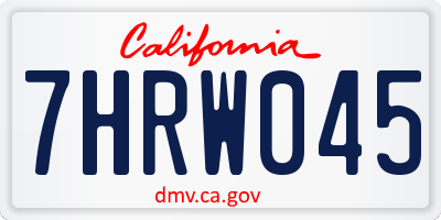 CA license plate 7HRW045