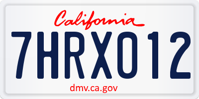CA license plate 7HRX012