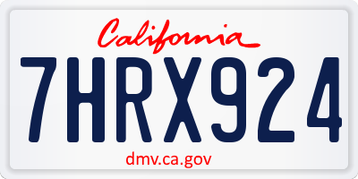 CA license plate 7HRX924