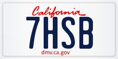 CA license plate 7HSB