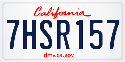 CA license plate 7HSR157