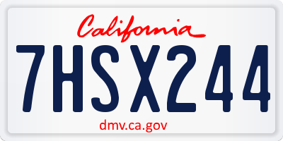 CA license plate 7HSX244