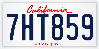 CA license plate 7HT859