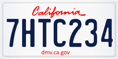 CA license plate 7HTC234