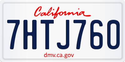 CA license plate 7HTJ760