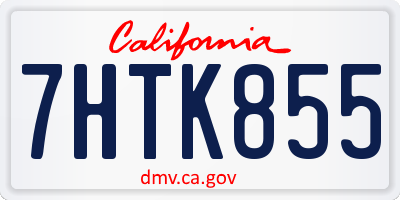 CA license plate 7HTK855