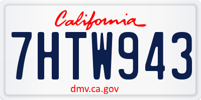CA license plate 7HTW943