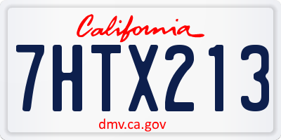 CA license plate 7HTX213