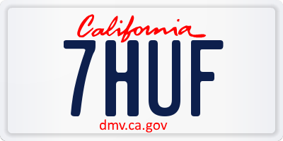 CA license plate 7HUF