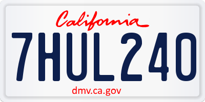 CA license plate 7HUL240