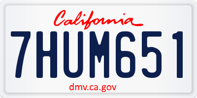 CA license plate 7HUM651