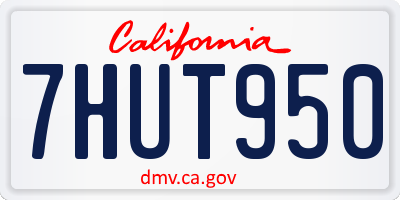 CA license plate 7HUT950