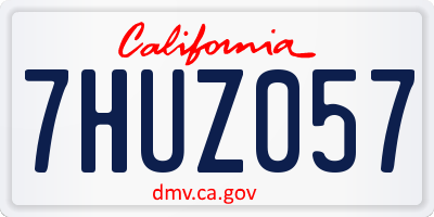 CA license plate 7HUZ057