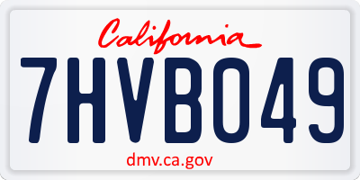 CA license plate 7HVB049