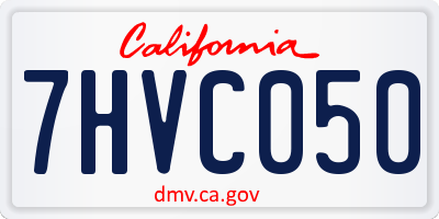 CA license plate 7HVC050
