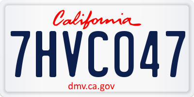 CA license plate 7HVCO47