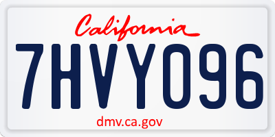 CA license plate 7HVY096