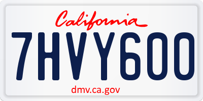 CA license plate 7HVY600