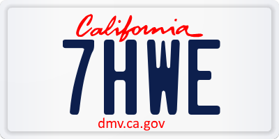 CA license plate 7HWE