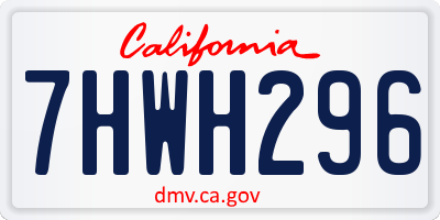 CA license plate 7HWH296