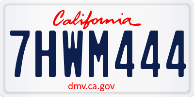 CA license plate 7HWM444