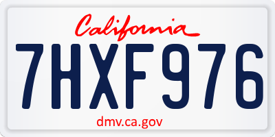 CA license plate 7HXF976