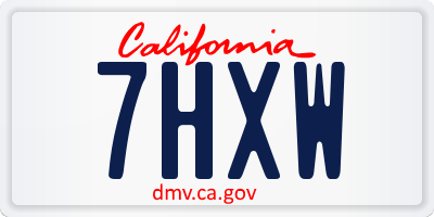 CA license plate 7HXW