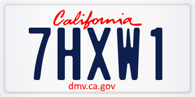 CA license plate 7HXW1