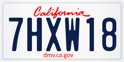 CA license plate 7HXW18