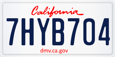 CA license plate 7HYB704