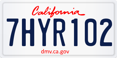 CA license plate 7HYR102