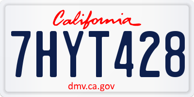 CA license plate 7HYT428