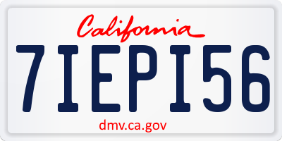 CA license plate 7IEPI56