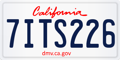 CA license plate 7ITS226