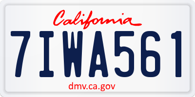 CA license plate 7IWA561