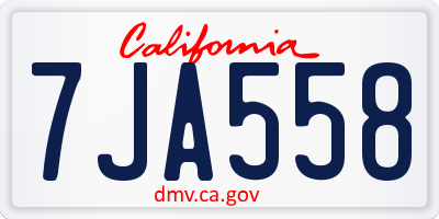 CA license plate 7JA558