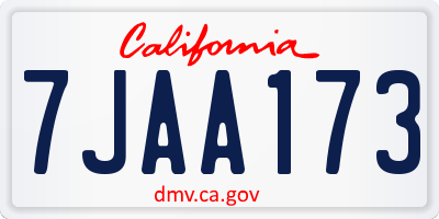 CA license plate 7JAA173