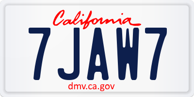 CA license plate 7JAW7