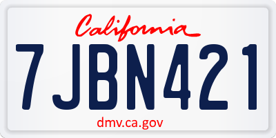 CA license plate 7JBN421
