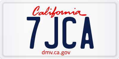 CA license plate 7JCA