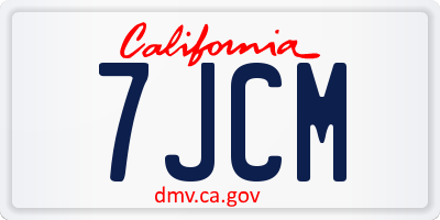 CA license plate 7JCM