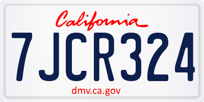 CA license plate 7JCR324