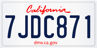 CA license plate 7JDC871