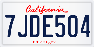 CA license plate 7JDE504