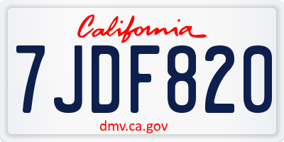 CA license plate 7JDF820