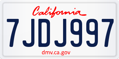 CA license plate 7JDJ997