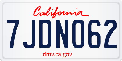 CA license plate 7JDN062