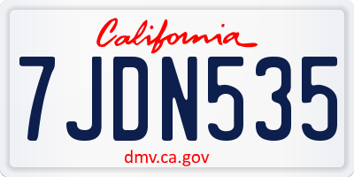 CA license plate 7JDN535