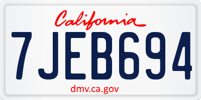CA license plate 7JEB694